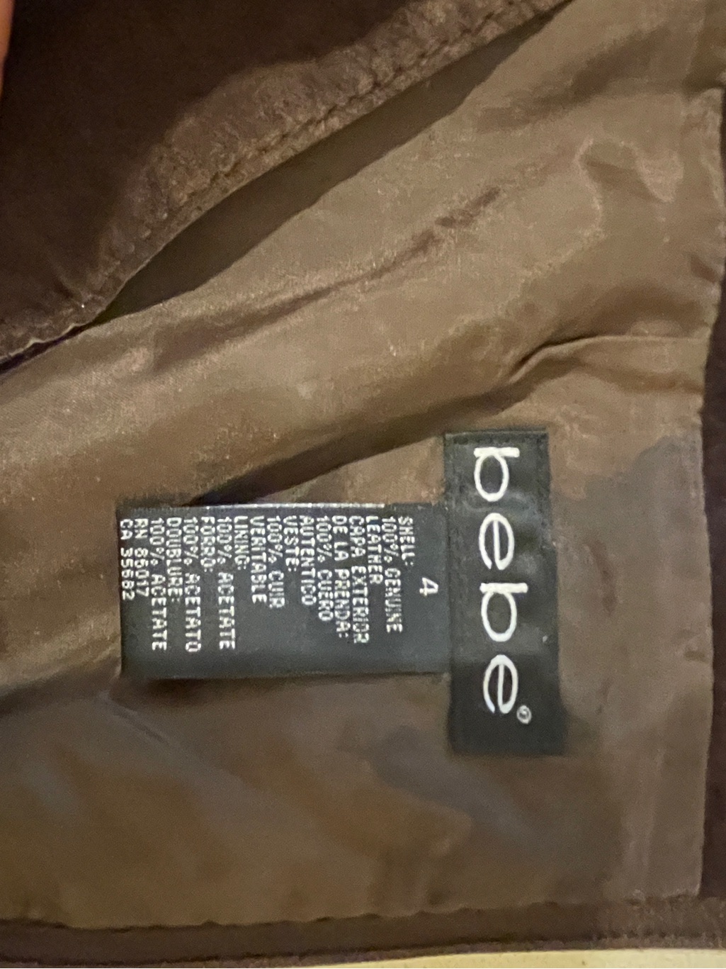 Bebe Y2k Boho Suede Fringed Skirt, Genuine Leather, Brown/Chocolate, Size 4 — image 6 of 6